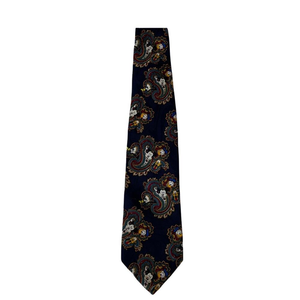 DISNEY Paisley Tie Navy Mickey Donald Balancine The TIe Works‎ Disneyana Blue